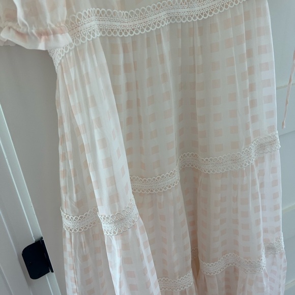 Rachel Parcell pink gingham chiffon dress. Size L - Picture 13 of 13